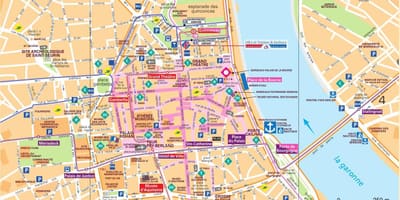 Карта Бордо старого города