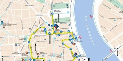 Карта Бордо пешеходная экскурсия