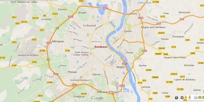 Карта окрестностей Бордо Франция